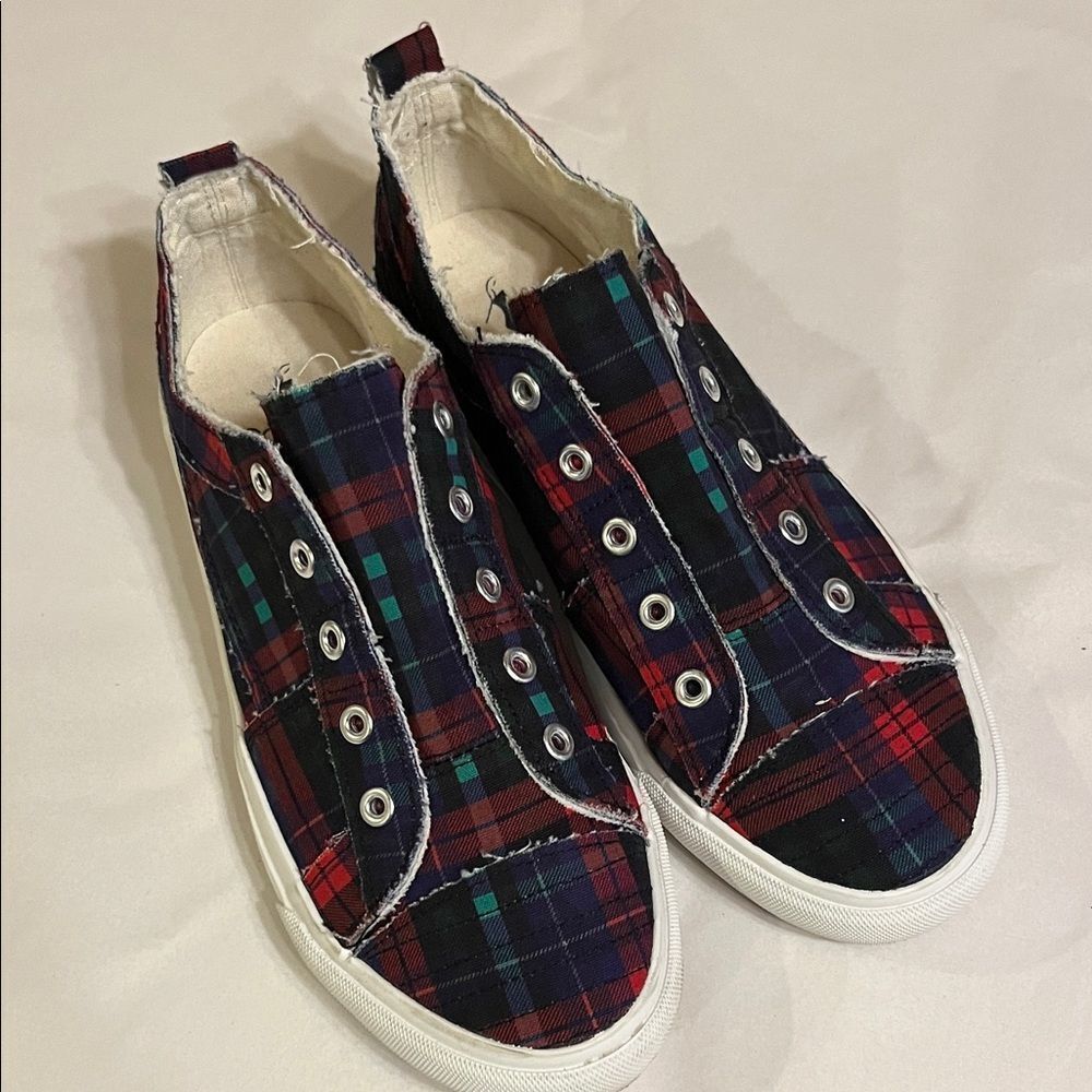 Corkys Multicolor Plaid Slip-On Shoes